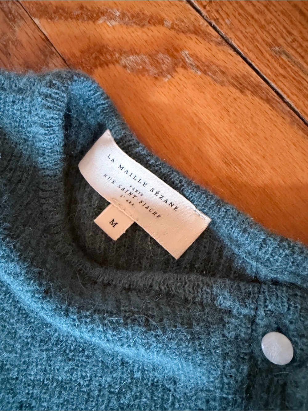 Sezane Gaspard cardigan Sweater - Teal - Picture 3 of 4